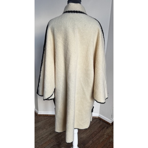 Vtg Pure New Wool Handmade Coat Greece A-Line Boho Cottagecore‎ Oversized Unique - Picture 9 of 16